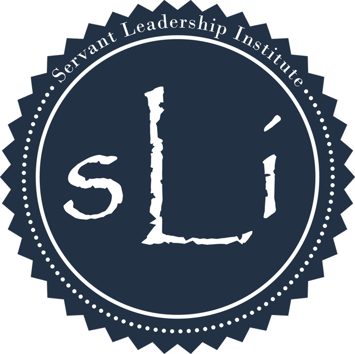 Servant Leadership Institute seal with the letters SLI on a navy circle